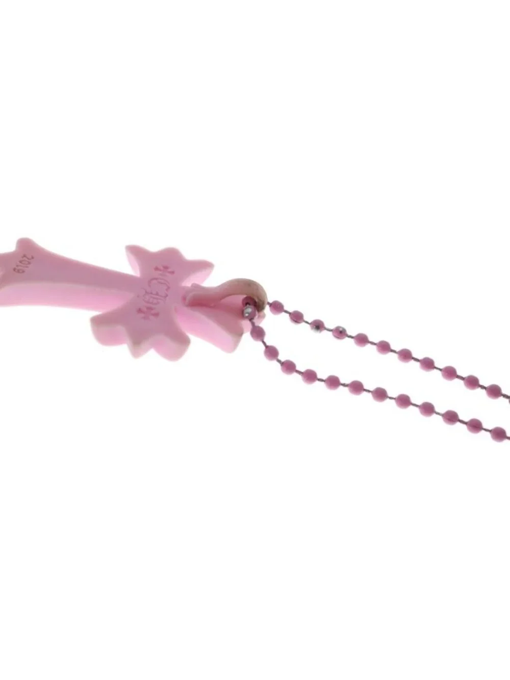 Chrome Hearts Rubber CH Small CH Cross Necklace Silicone Pink